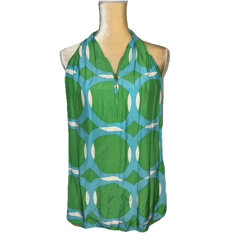 Alice And Trixie Silk Geometric Print Blouse Size L